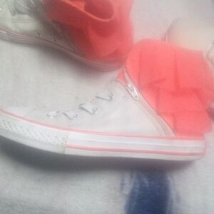 Converse Kids Sneakers in White and Orange